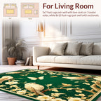 Golden Birds and Butterflies Floral Pattern Rug