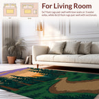 Forest Path Sunset Sky Rug