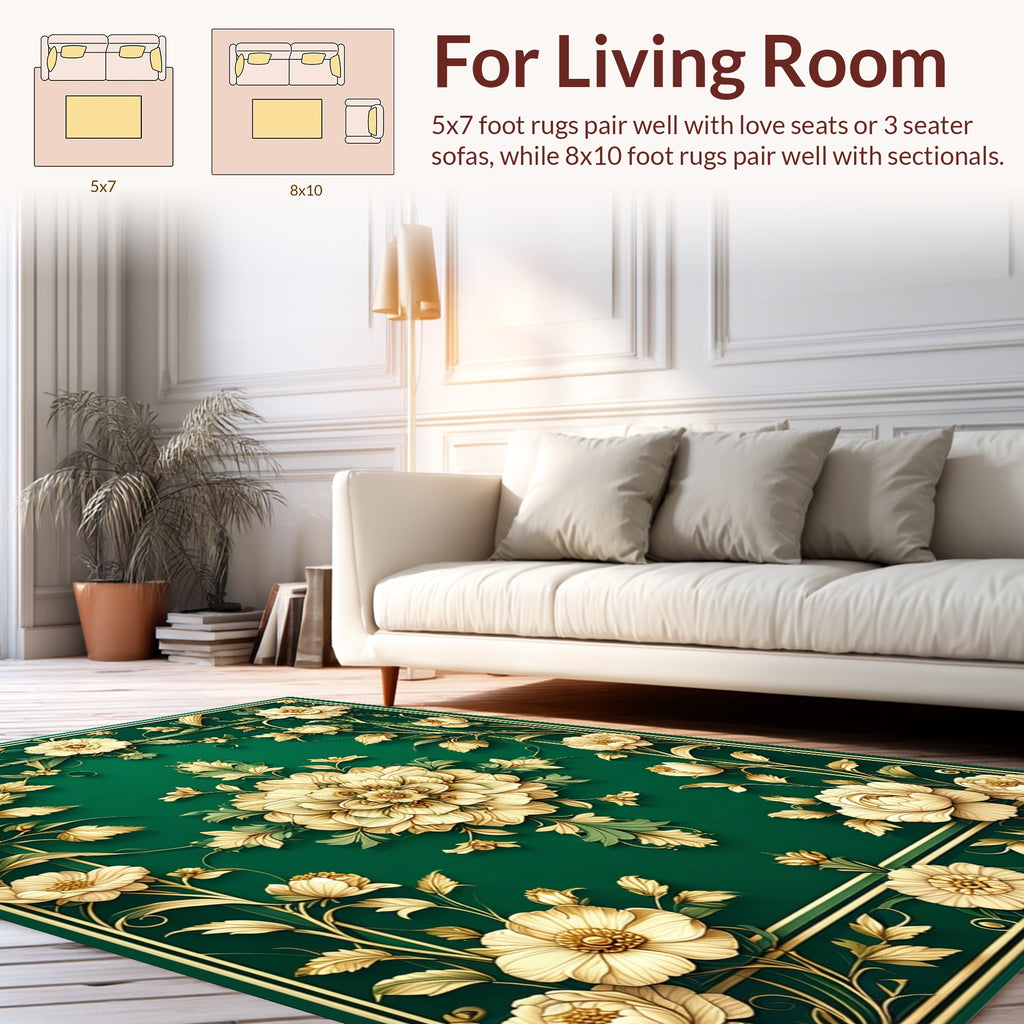 Elegant Floral Vine Scroll Rug