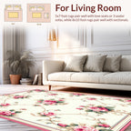 Vintage Rose Swirl Pattern Rug