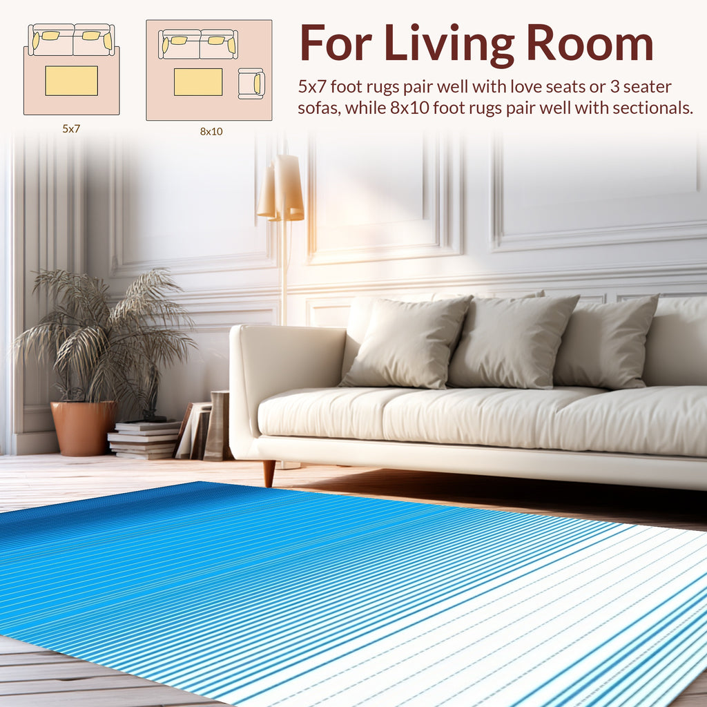 Blue Gradient Horizon Line Rug