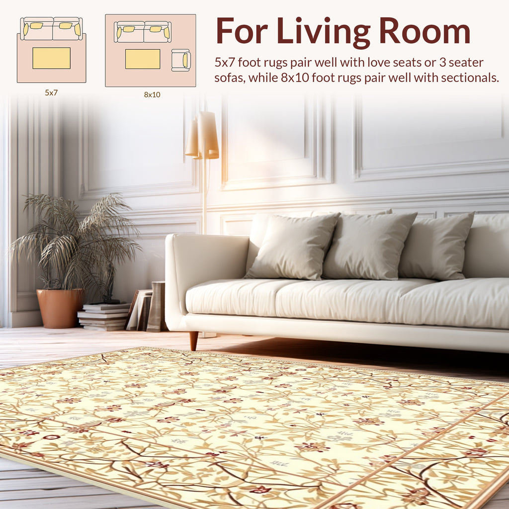 Nature Vines Floral Pattern Rug