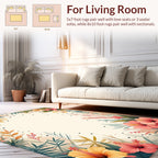 Tropical Hibiscus Floral Botanical Design Rug