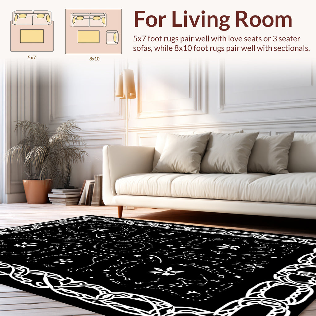 Ornate Abstract Celestial Inspired Design Rug
