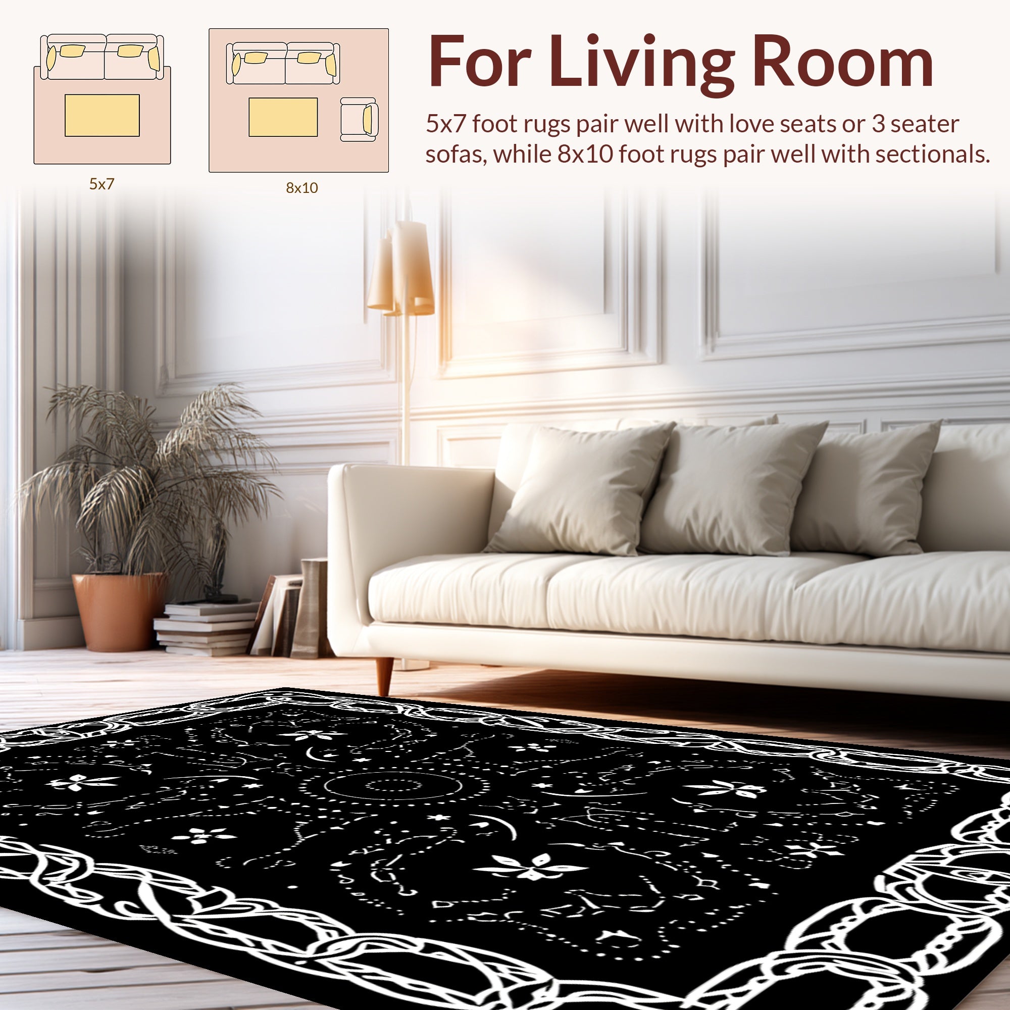 Ornate Abstract Celestial Inspired Design Rug