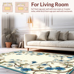 Blue Floral Butterfly Vine Design Rug