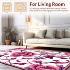 Rich Pink Floral Vines Rug