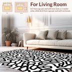 Abstract Wavy Organic Line Art Rug