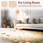 Whimsical Butterflies And Wildflowers Design Rug
