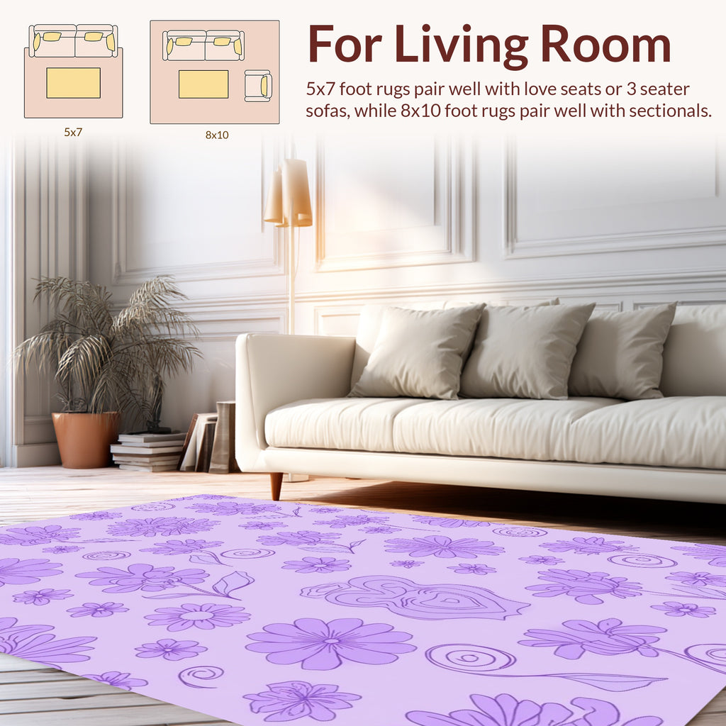Liliac Floral Swirls Pattern Rug