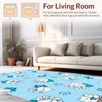 Whimsical Floral Sketch Pattern Rug