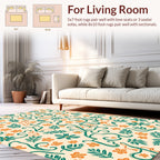 Whimsical Floral Vine Patterned Rug