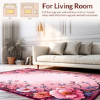 Pink Floral Vine Artful Rug