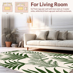 Green Fern Leaf Pattern Design Rug