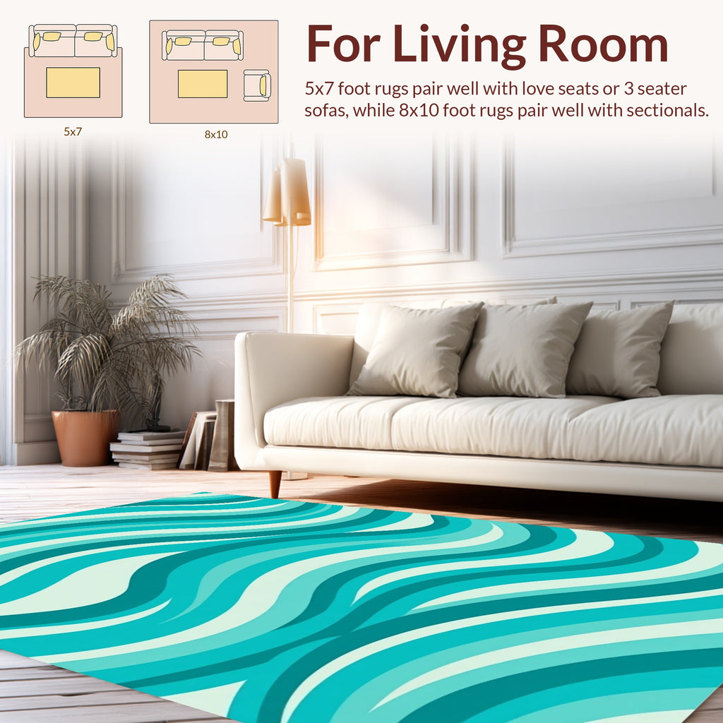 Ocean Wave Pattern 2x3 Rug