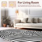 Bold Black White Zebra Stripe Rug