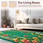 Vibrant Floral Border Garden Design Rug