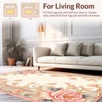 Floral Scrollwork with Pink Blossoms Rug