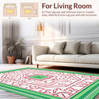 Geometric Floral Vine Pattern Rug