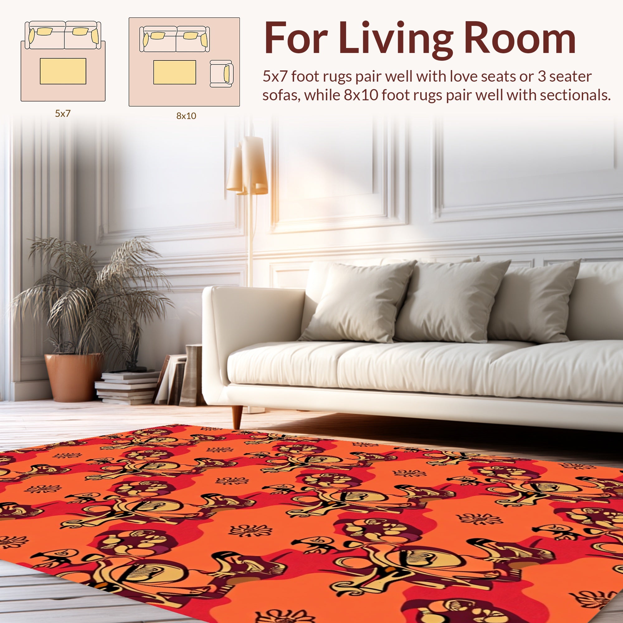 Bold Abstract Floral Pattern Rug