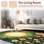 Art Nouveau Floral Sunburst Patterned Rug