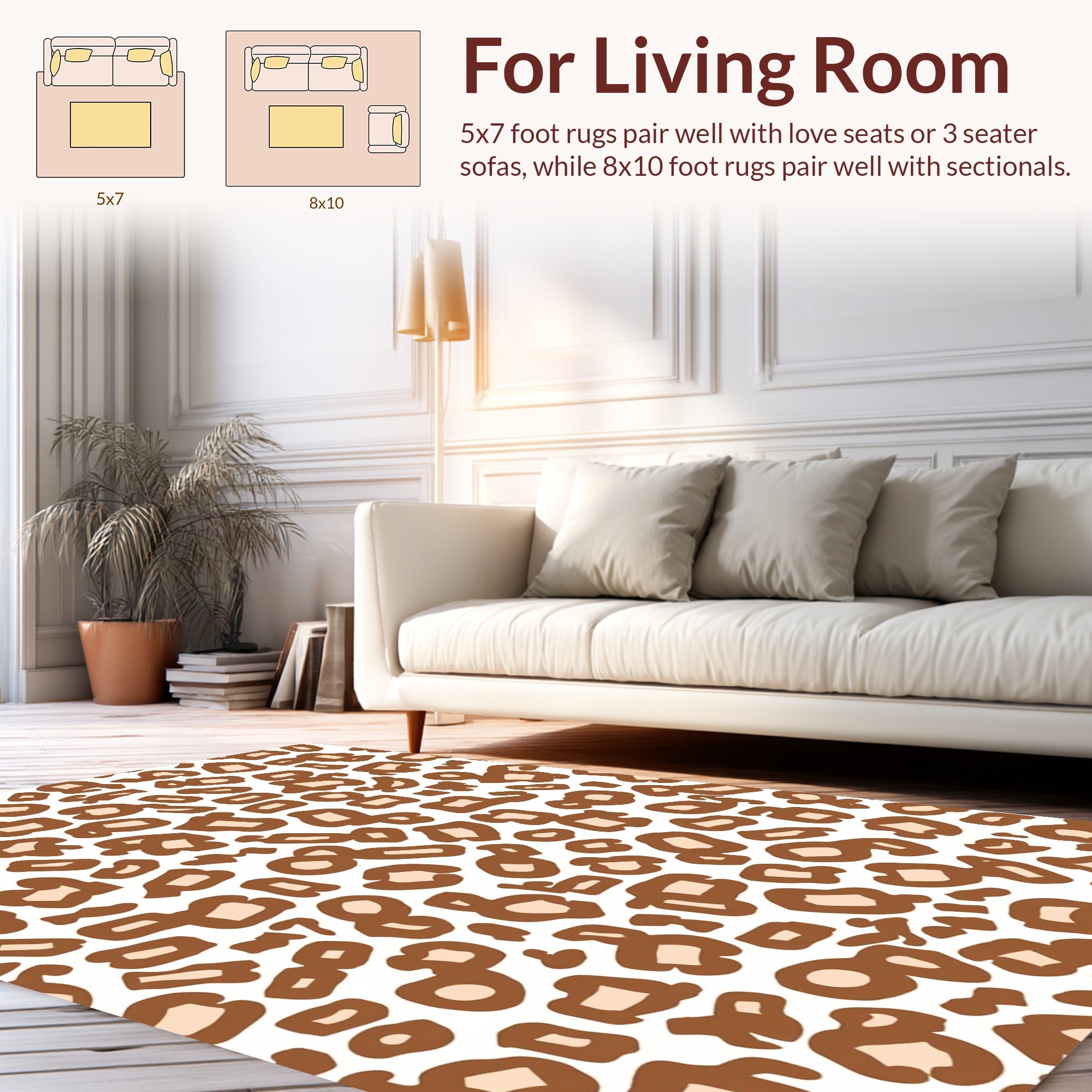 Leopard Print Bold Contemporary Design Rug