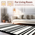 Minimalist Black White Stripe Rug