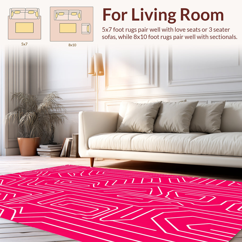 Circuit Board Inspired Geometric Design Rug