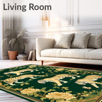 Four Tigers Floral Garden Design Rug