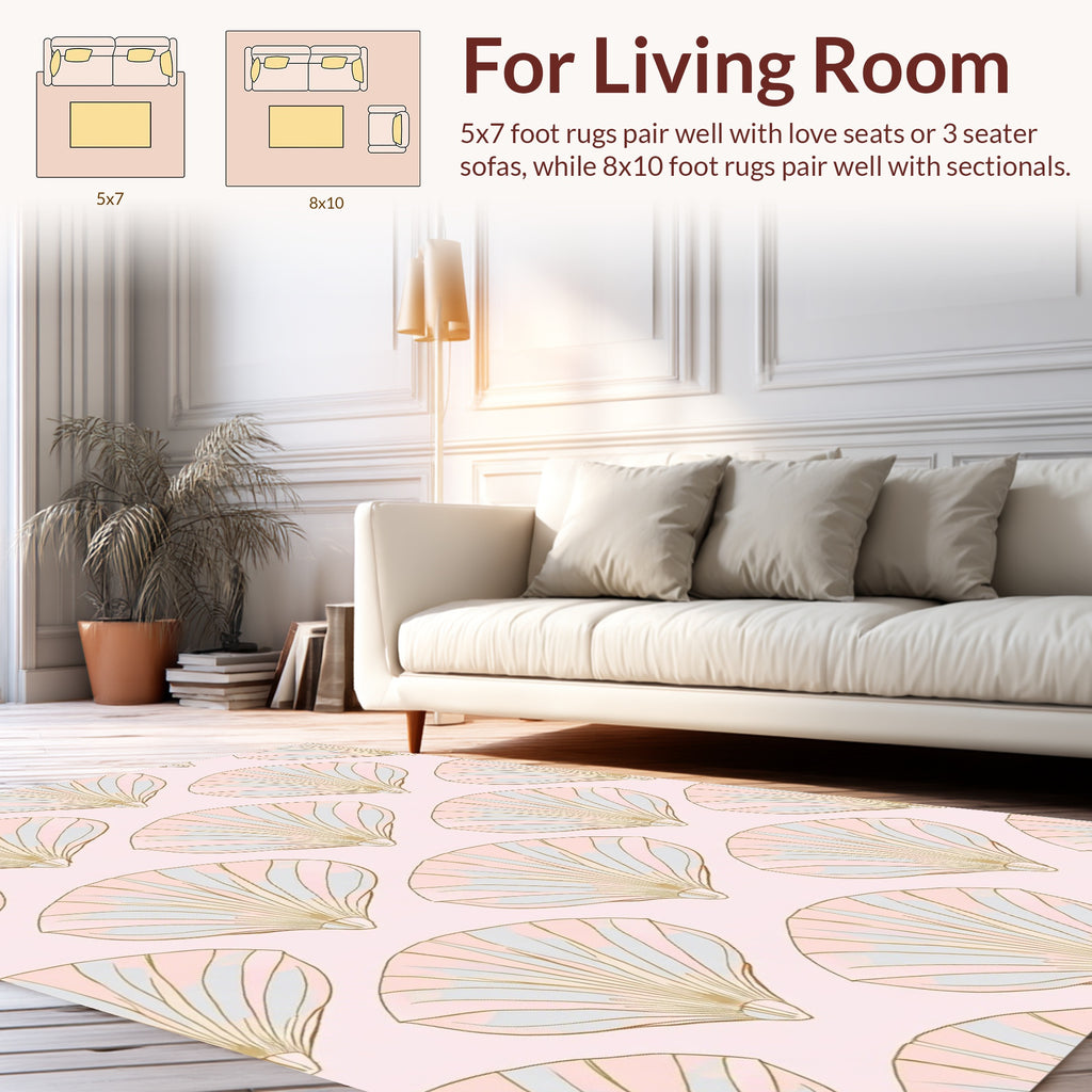 Shell Pattern In Pastel Tones Rug