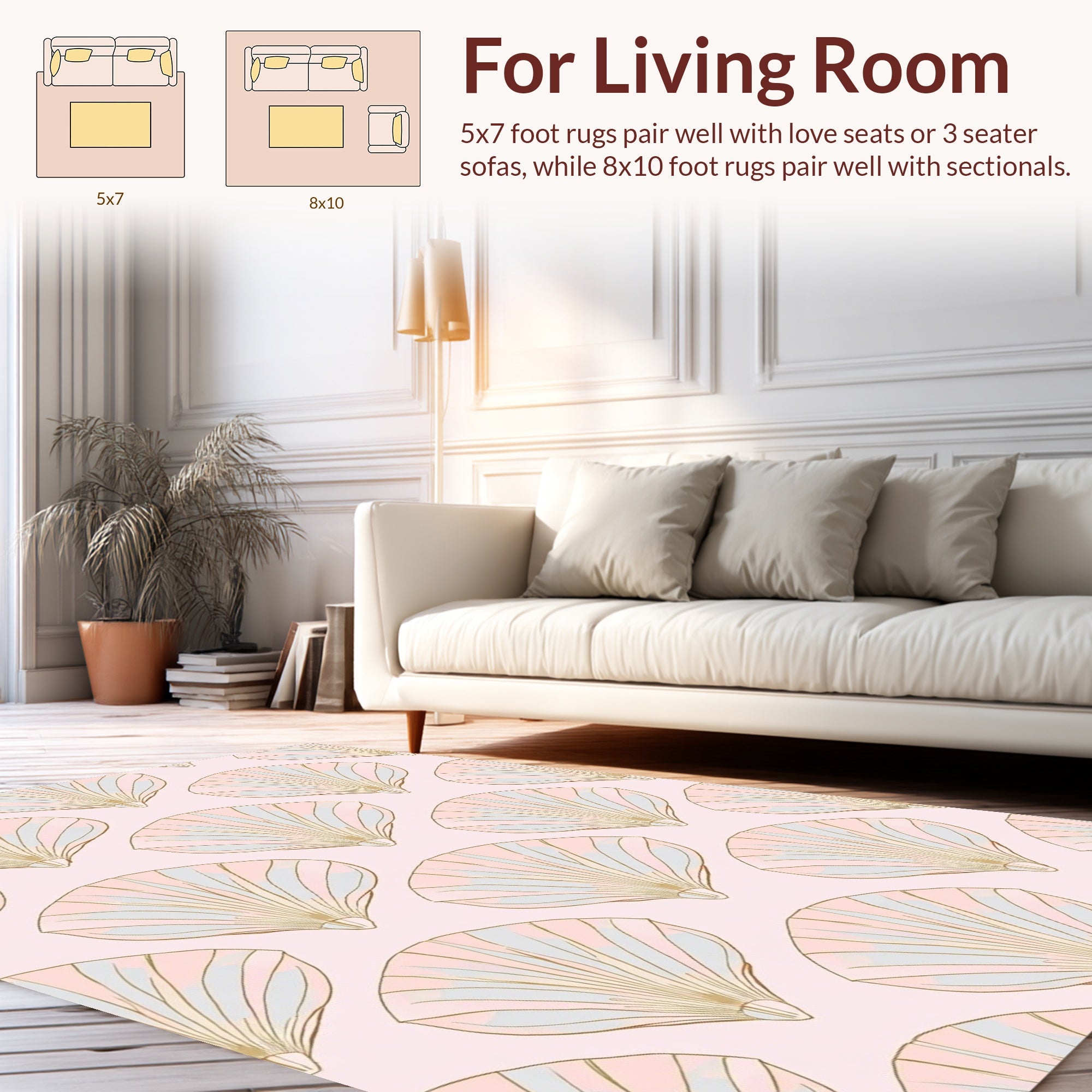 Shell Pattern In Pastel Tones Rug