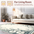 Botanical Garden White Floral Design Rug