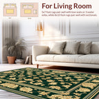 Classic Golden Floral Garden Rug