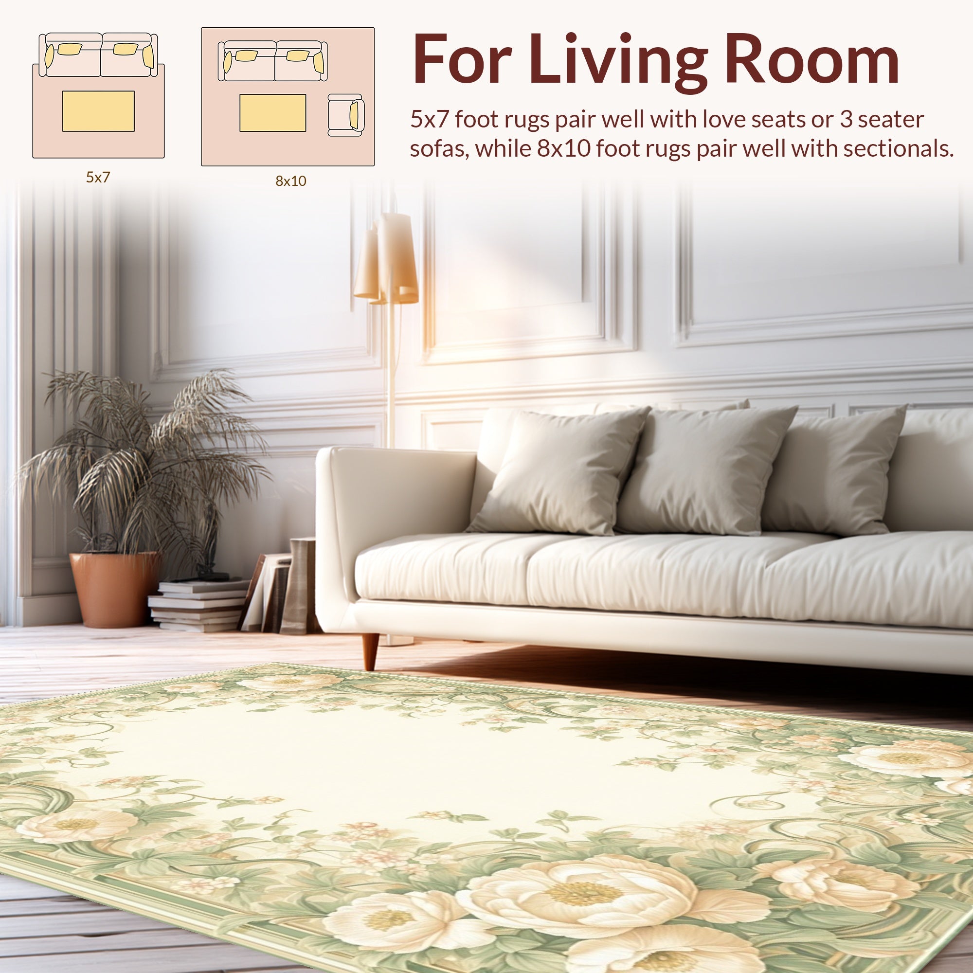 Elegant Floral Scrollwork Pattern Rug