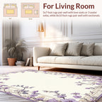 Floral Border With Lavender Accents Rug