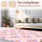 Delicate Floral Sketch Pattern Rug
