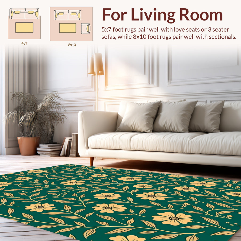Enchanting Meadow Floral Pattern Rug