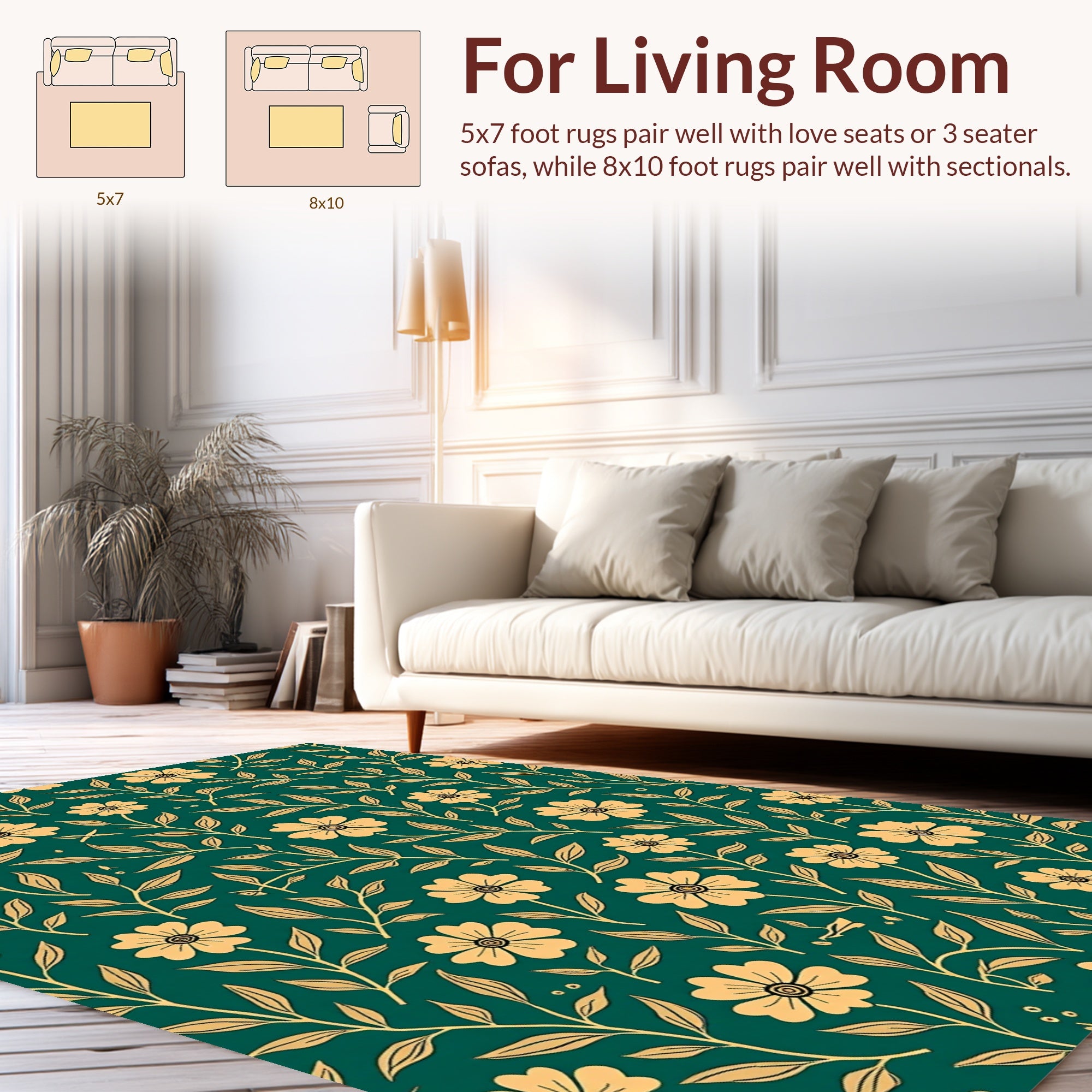 Enchanting Meadow Floral Pattern Rug