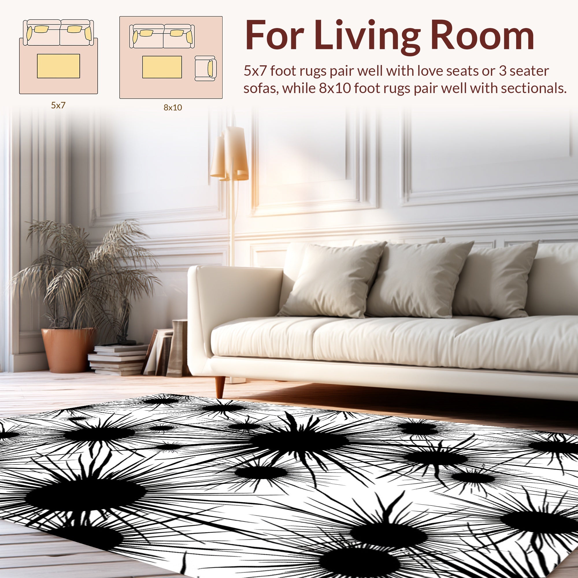Abstract Radial Burst Pattern Rug