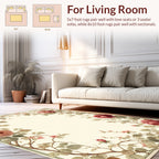 Vintage Rose Vine Border Pattern Rug