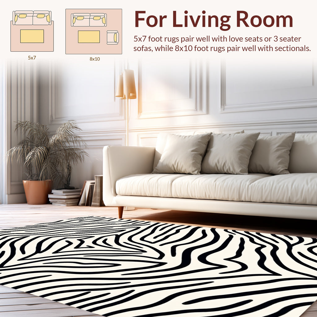 Classic Zebra Stripe Pattern Rug
