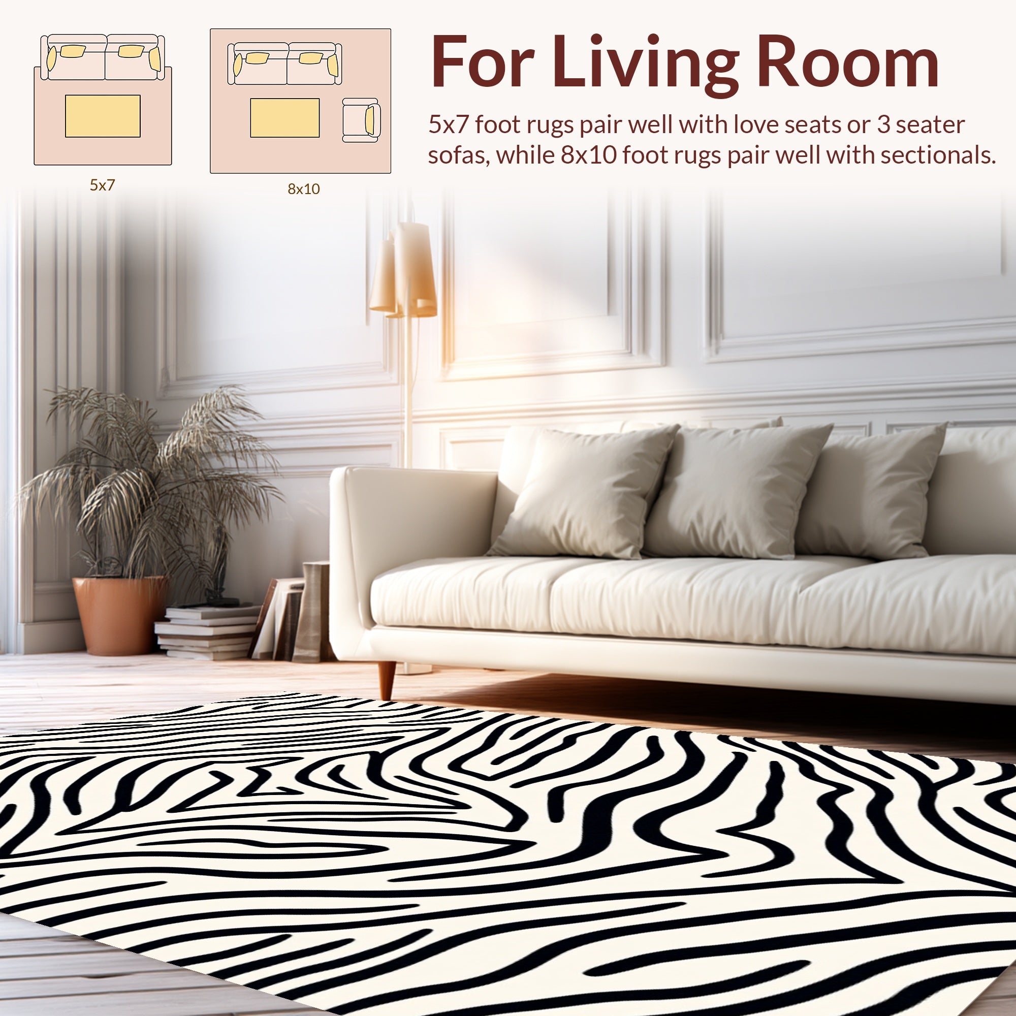 Classic Zebra Stripe Pattern Rug
