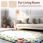 Floral Botanical Whimsical Border Design Rug