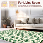 Green Leafy Branch Pattern Design Rug