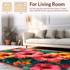 Tropical Hibiscus Floral Pattern Rug