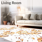 Abstract Cream Dog Spots Rug
