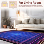 Geometric Neon Grid Pattern Rug