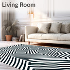 Monochromatic Maze Lines Rug