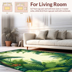 Lush Tropical Jungle Leaf Pattern Rug