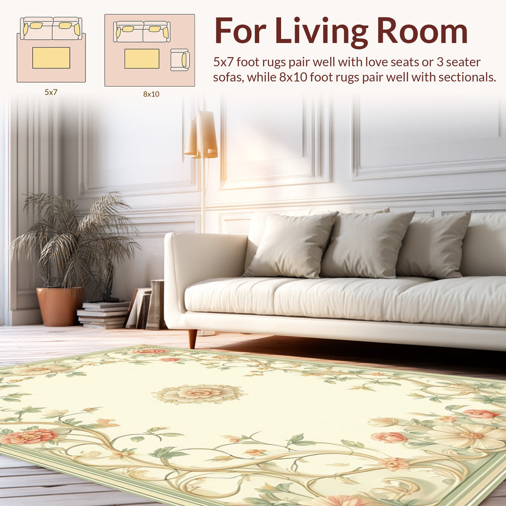 Floral Vine With Center Medallion Rug